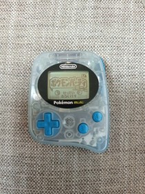 Nintendo Pokemon Mini Console Blue & Rare Strap &  4 Cartridges Japan Tested