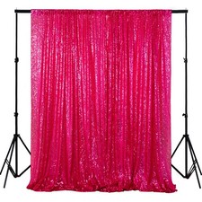 4FTx6FT Fuchsia Sequin Backdrop Curtain Wedding Birthday Party Photography