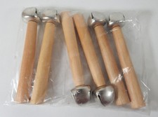 6 Stück Handglocke Holz Schellenstab Schellenrassel Musikinstrument Percussion