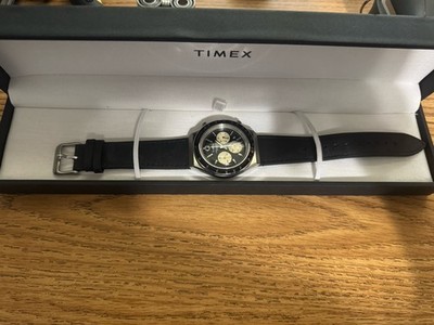Timex Q Chronograph Quartz Black Dial Men's Watch TW2V42700 Luxury Wristwatch