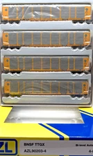 Z AMERICAN Z LINE AZL90203-4 BI-LEVEL AUTO RACK 4 PACK BNSF TTGX