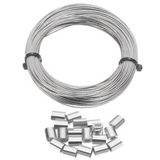 304 Stainless Steel Cable Wire Rope Kit 100FT (30M) Long 1/32" (0.8mm) Dia 7x7