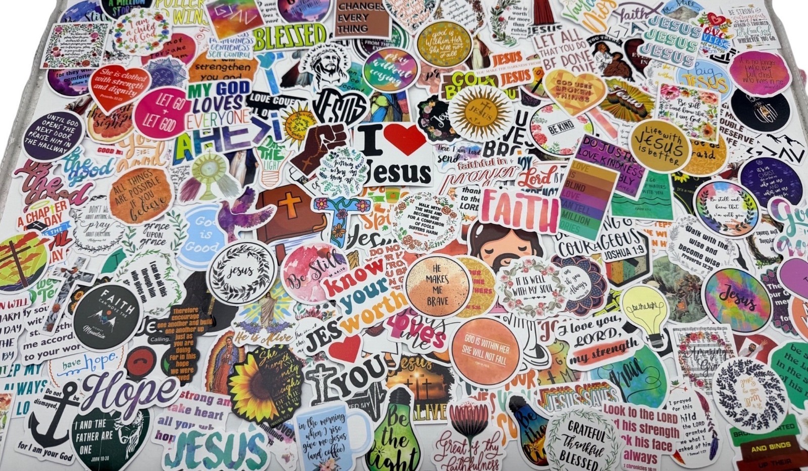 20 Stickers Christian Faith God Jesus Motivational Designs Journals Laptops Gift