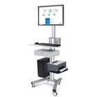 Yessources Mobile Computer Cart Rolling Stand Desk Workstation w/ Drawer Silver — photo 1