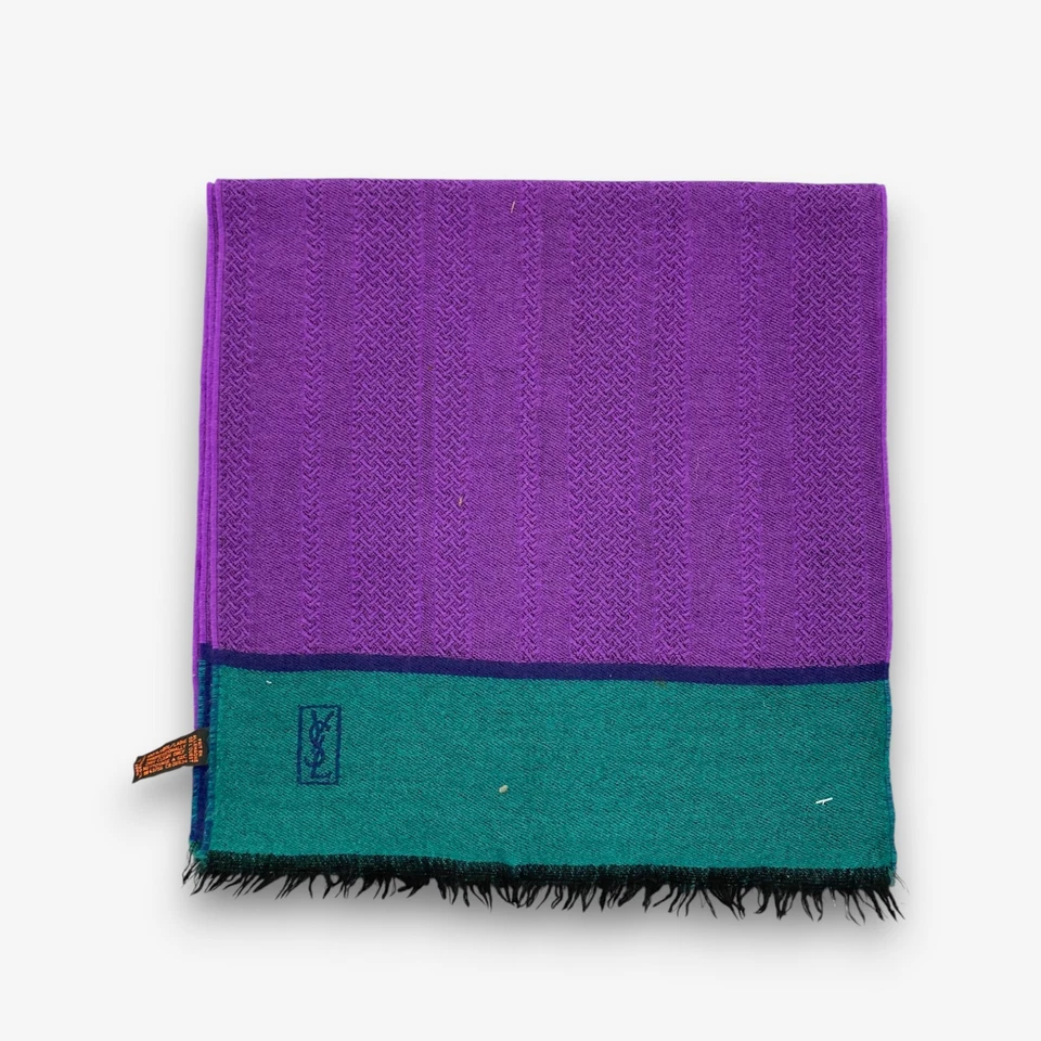 Yves Saint Laurent Bufanda de Lana Vintage Clásica YSL Invierno Prendas para el Cuello Bufandas 15x60 Foto 3 de 4