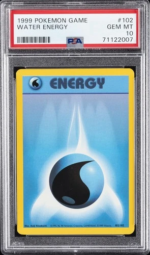 1999 POKEMON BASE SET UNLIMITED #102 WATER ENERGY PSA 10