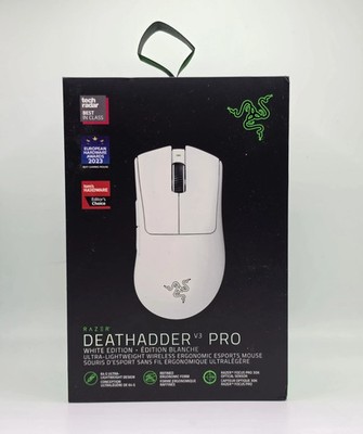 Razer DeathAdder V3 Pro Wireless Gaming Mouse, Fast Optical Switches (White)