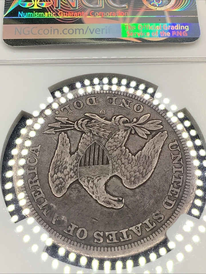 NGC $1 1846-O Seated Dollar VF Details  - Image 4 of 4