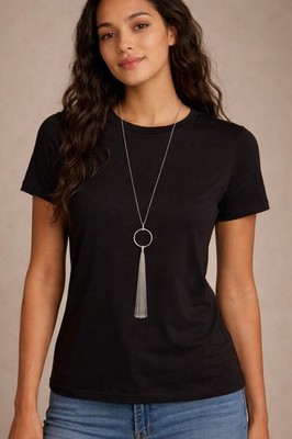 Banana Republic Necklace 32'' Silver Tone Chains Of Love NWT 