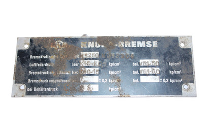 Schild/Typenschild/Händlerschild Knorr-Bremse