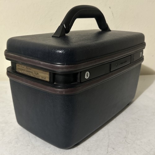 Samsonite Silhouette 4 Travel Hard Train Case Dark Navy 2 Keys No Tray FREE SHIP - 第 2/13 張圖片