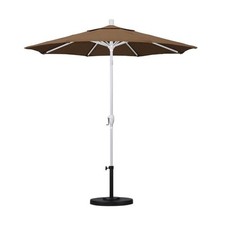 Pemberly Row 7.5' Patio Umbrella in Sun brella Teak/Matted White
