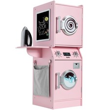 Best Choice Products Pretend Play Kids Wooden Washer Dryer Set Laundry