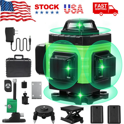 360° Self Leveling Rotary 16 Lines 4D Laser Level Cross Line Auto Measure Tools