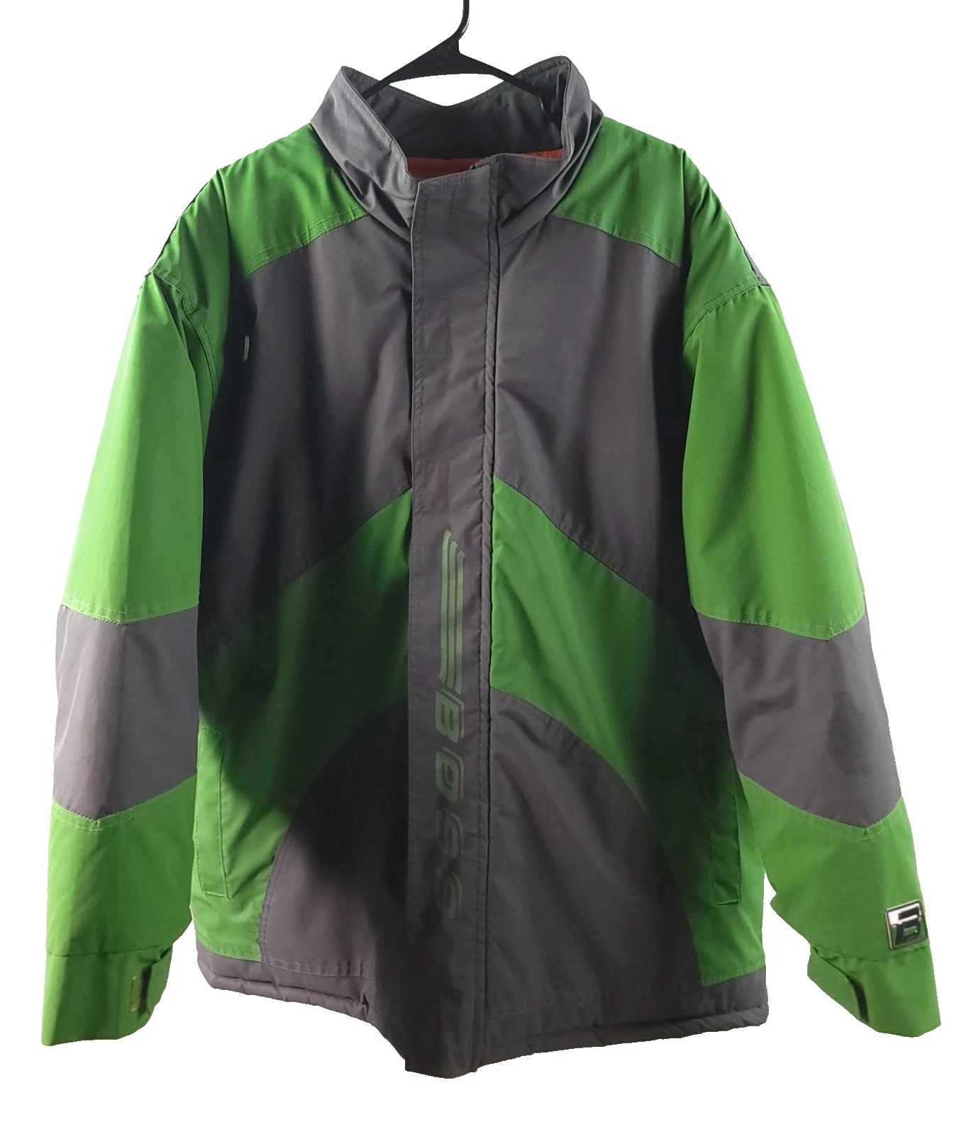 BOSS By I.G. Design Mens Jacket Size XL Gray/Green Water Resistant Warm Logo