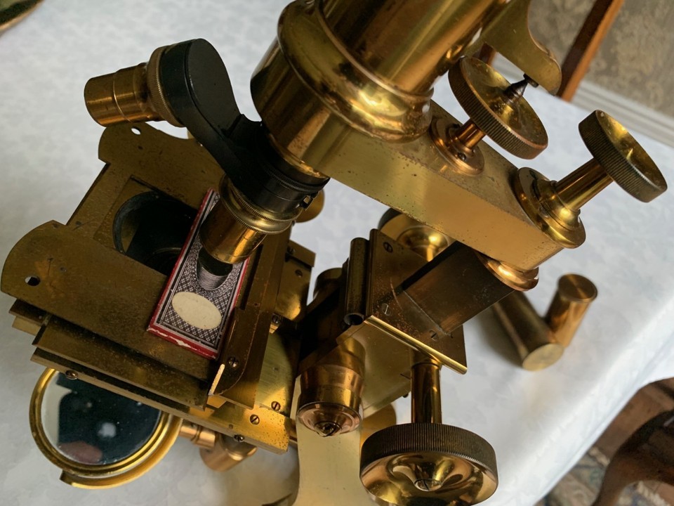 Large Antique C. Baker No. 2 - Compound Bar-limb Brass Microscope ...