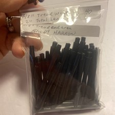 Lot of 40 Black Plastic 2" Dart Shafts Harrows
