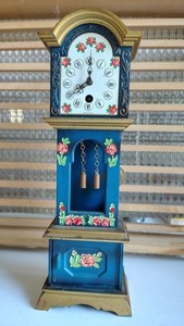 Vintage Miniature Grandfather Clock Made in Germany - Working