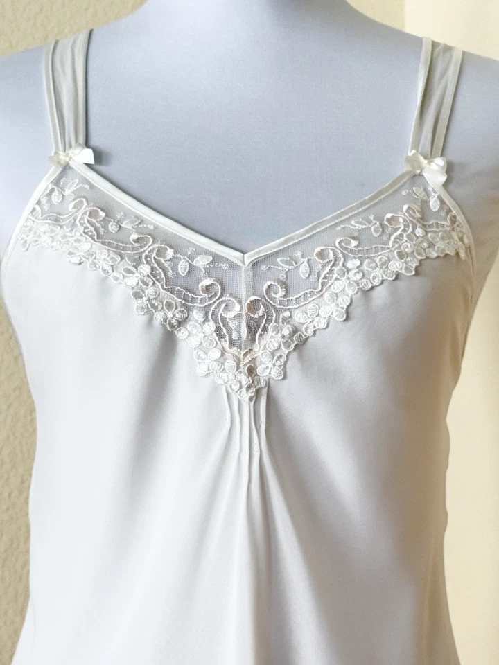 Vestido Babydoll Semi Transparente de Encaje - Vintage California Dynasty Chemise M Foto 3 de 4