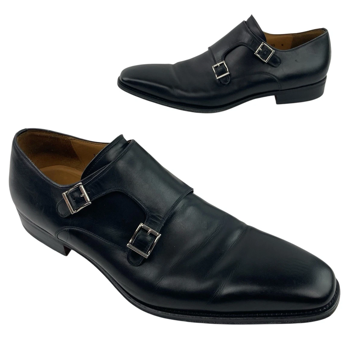 MAGNANNI MIRO Double Monk StrapShoes Mens Size 8. M Made in Spain. (13274) Magnanni Miro Double Monk Strap Shoes Men Size 10 M Black  main image 3
