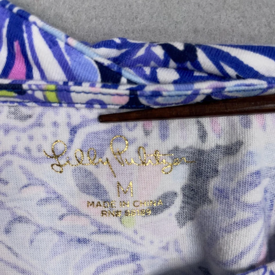 Платье Lilly Pulitzer женское среднее сине-розовое с цветочным принтом слон хлопок - Изображение 4 из 4