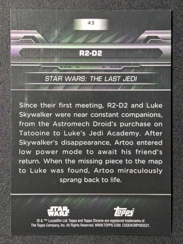 2024 Topps Chrome Black Star Wars - R2-D2 #43 Blue/Red Lava 59/99 - Picture 2 of 2