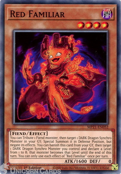 MP21-EN052 Red Familiar Common 1st Edition Mint YuGiOh Card