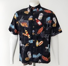 Koko Beach Hawaiian Shirt Mens L MCM Luau Tiki Party USA Cabana Rayon Coconut
