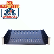 19" Vented Steel 2 Space 2U Relay Rack Mount Cantilever Network Shelf 18" Deep