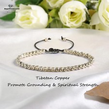Buddhist Tibetan Copper Bracelet Minimalist Spiritual Healing Crystal Jewelry