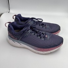 Hoka One W Clifton 5 1093756 Gray/Pink Womens US 9 Running Shoe Sneaker F27218G