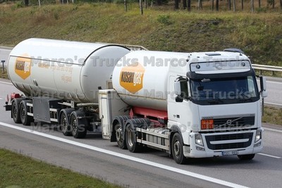 LKW Foto Volvo FH 500 Tankwagen Auflieger Schweden weiß KosanGas #p1fj