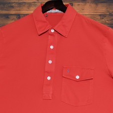 Criquet Polo Shirt Mens M Orange Short Sleeve Golf Preppy Casual Pima Cotton