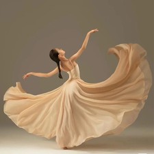 720 Degree Chiffon Half-length Skirt Ballet Dance Women Dancer Practice Wear