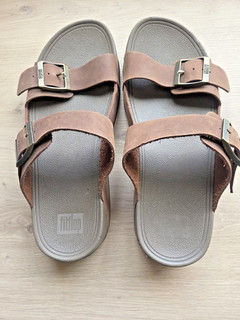 Fit Flop Mens Goch Leather Slides UK 11 Perfect Condition