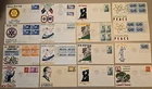 Lot of 32 US Covers FDC Cachets 1954-56 Flocked Velvety