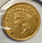 1856-P $1 Indian Head Princess Gold Coin: Circulated & Rare - Pre-Civil War Gold