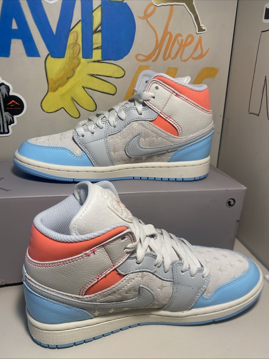 Size 6.5 - Air Jordan 1 Mid Sail Hot Lava Blue Chill W Im7420133