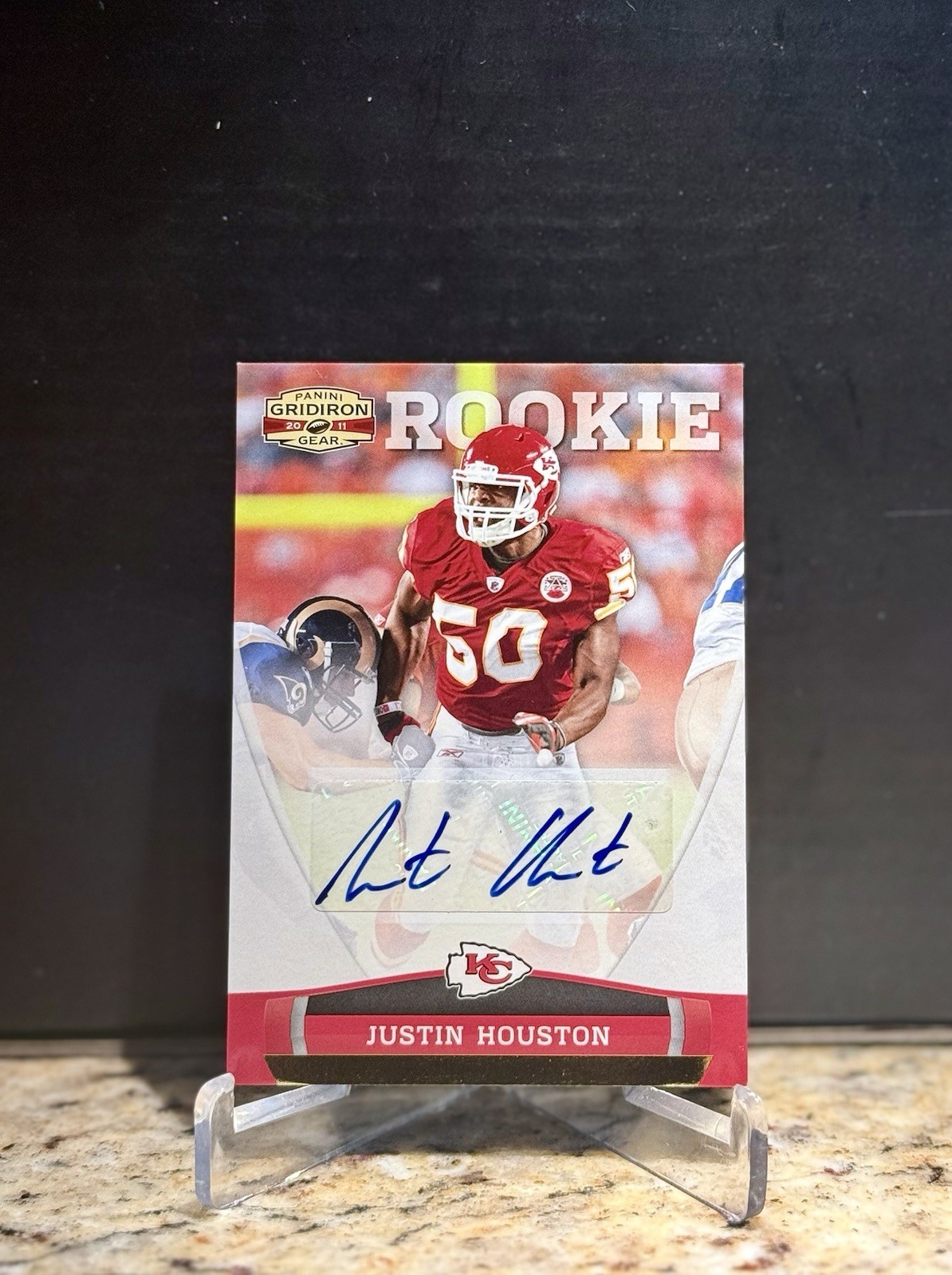 Justin Houston Panini Gridiron Gear #182 Gold Autograph