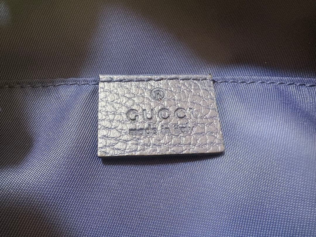 GUCCI Drawstring Backpack Rucksack Nylon Navy Blu… - image 15