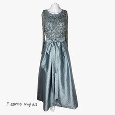Pisarro Nights Sequin Bodice Gown in Light Blue Size 6 MSRP 268