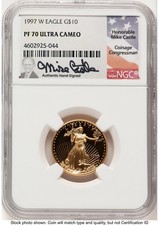 1997-W Proof Gold Eagle 1/4 oz Mike Castle NGC PF70