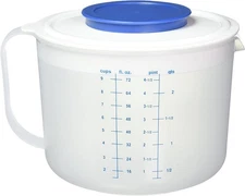 Norpro Plastic Mixing Jug with Measurements and Removable Lid, 9 Cups