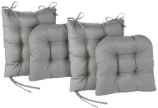 Klear Vu Omega Non-Slip Rocking Chair Cushion Set 17x17 Inches 4 Piece Set Grey