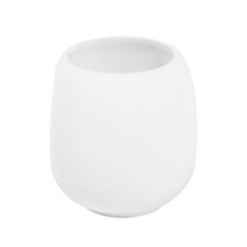 PORTA SPAZZOLINI BICCHIERE KIT APPOGGIO ACCESSORI BAGNO ARREDO DESIGN BIANCO