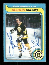 1979-80 O-pee-Chee #182 John Wensink signed autograph  VGEX to EX, well centered
