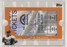 2009 Topps Ticket To Stardom Ticket Stubs Gold 8/10 Prince Fielder #TS-34 y0i