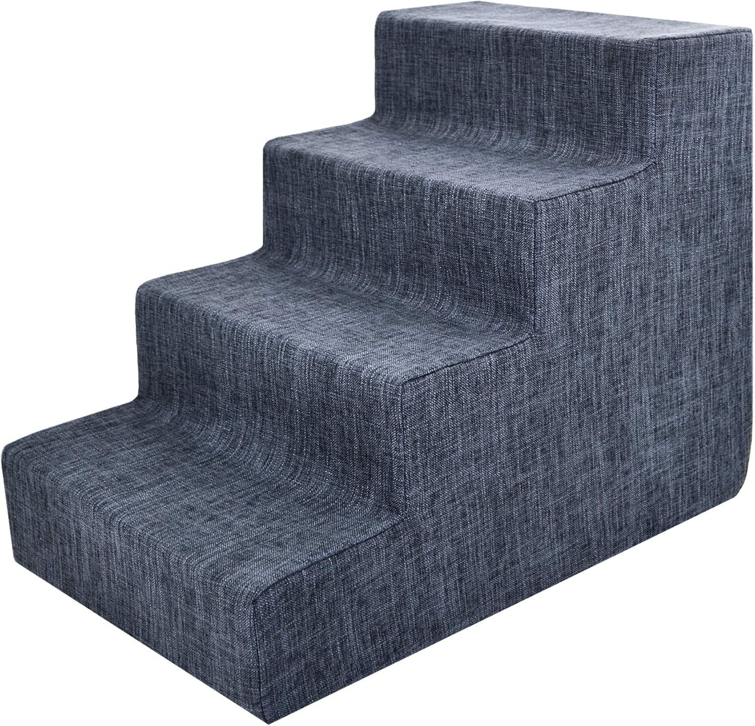 Dog Stairs for Small Dogs & Cats, Foam Pet Steps Portable Ramp for Couch Sofa an