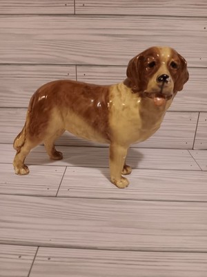 Vintage 1940's  Morten s Studio Saint Bernard Figurine Statue Dog 8'' L x 6.75''T