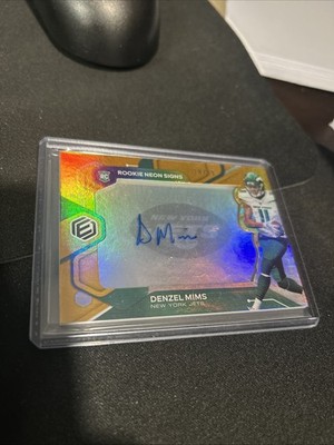 DENZEL MIMS Auto/RC 2020 ELEMENTS ''Rookie Neon Signs'' LOW number #18/99 JETS